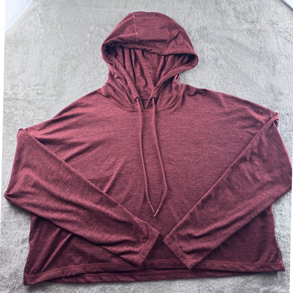 Athleta Maroon Lightweight Hoodie‎ Womens Small Normcore Minimalist Athleisure